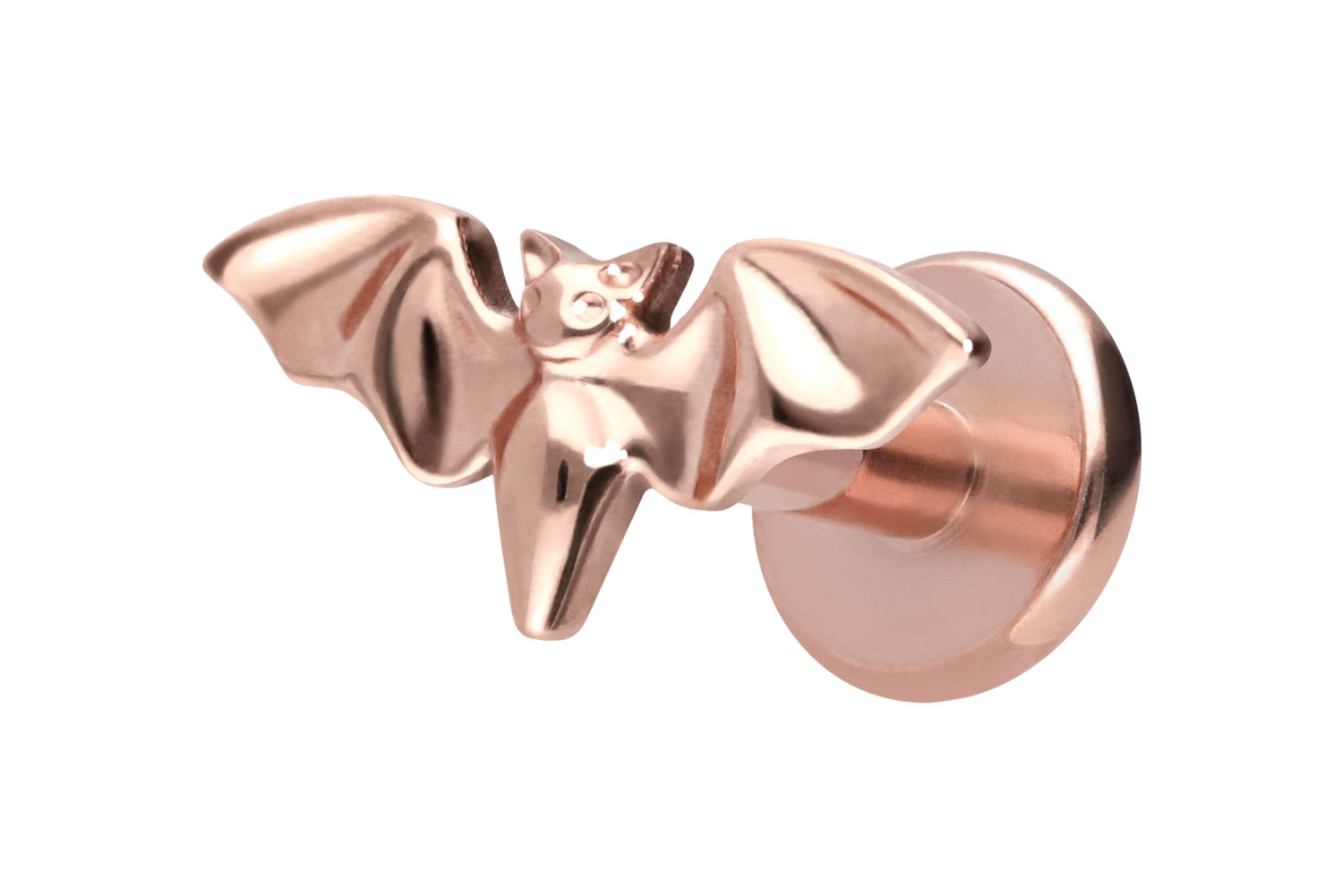 Titan Labret Piercing mit Innengewinde FLEDERMAUS